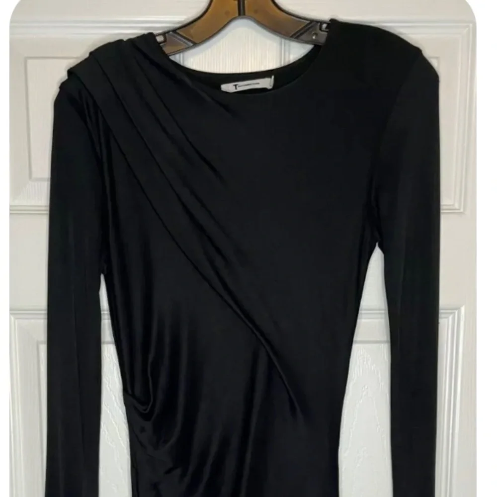 T Alexander Wang Shiny Ruched Stretch Draped Jersey Pencil Skirt BodyCon Dress S - Picture 4 of 11